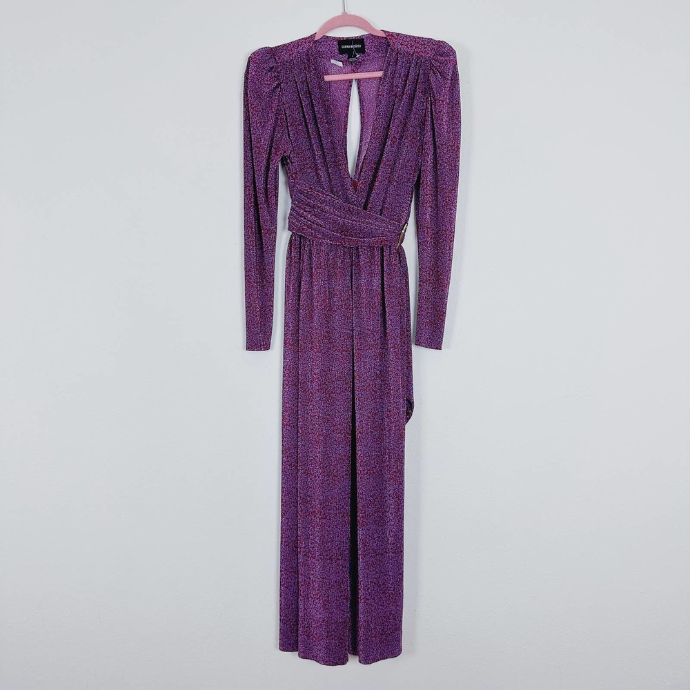 NWT Sabina Musayev Hadar Long Sleeve Dress in Maroon Size Small - Picture 5 of 11